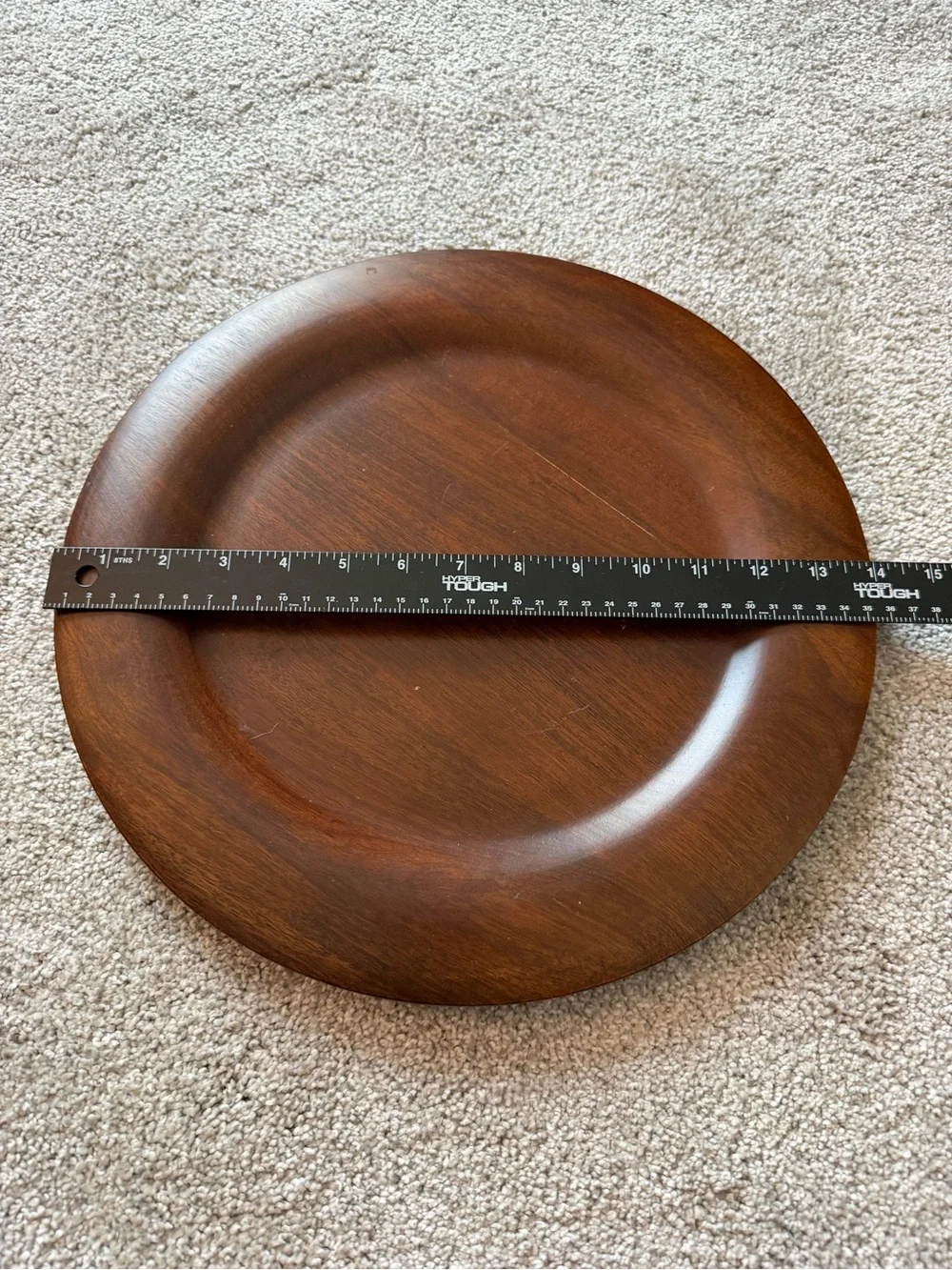 Crate & Barrel Wooden Charger Plate - Brown Rustic Dining Charger (Set of 2)